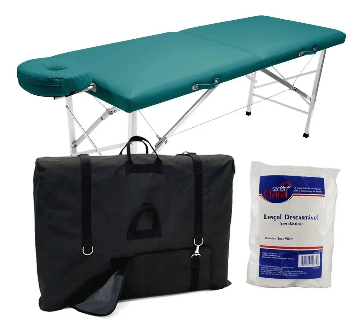 Maca Portátil Massagem Legno Andrômeda Alumínio Verde-escuro 250kg