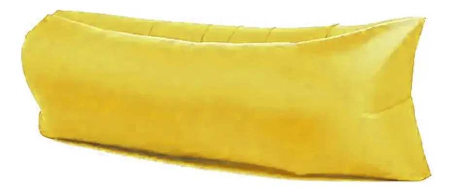 Sofá Inflavel Espriguiçadeira Piscina Praia Sitio Camping Cor Amarelo