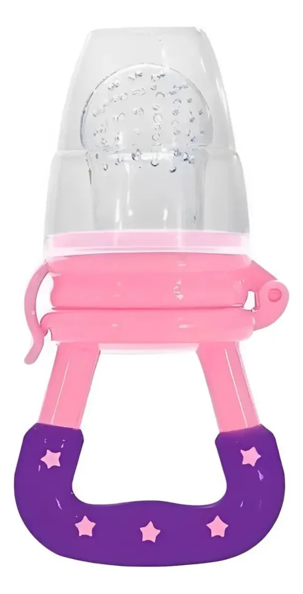 Porta Frutinha Chupeta De Alimentação Silicone Bebe Infantil Cor Rosa Tamanho Da Chupeta 5 Cm