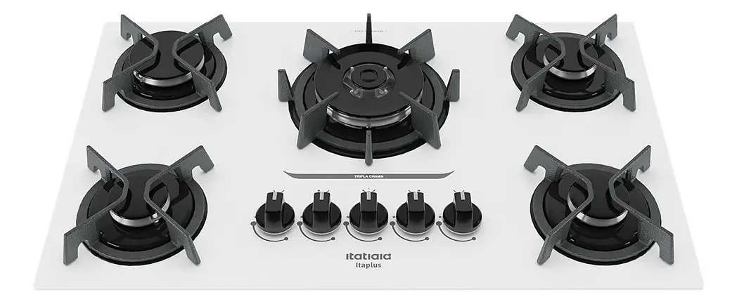 Cooktop 5 Bocas A Gás Itatiaia Itaplus Branco Bivolt