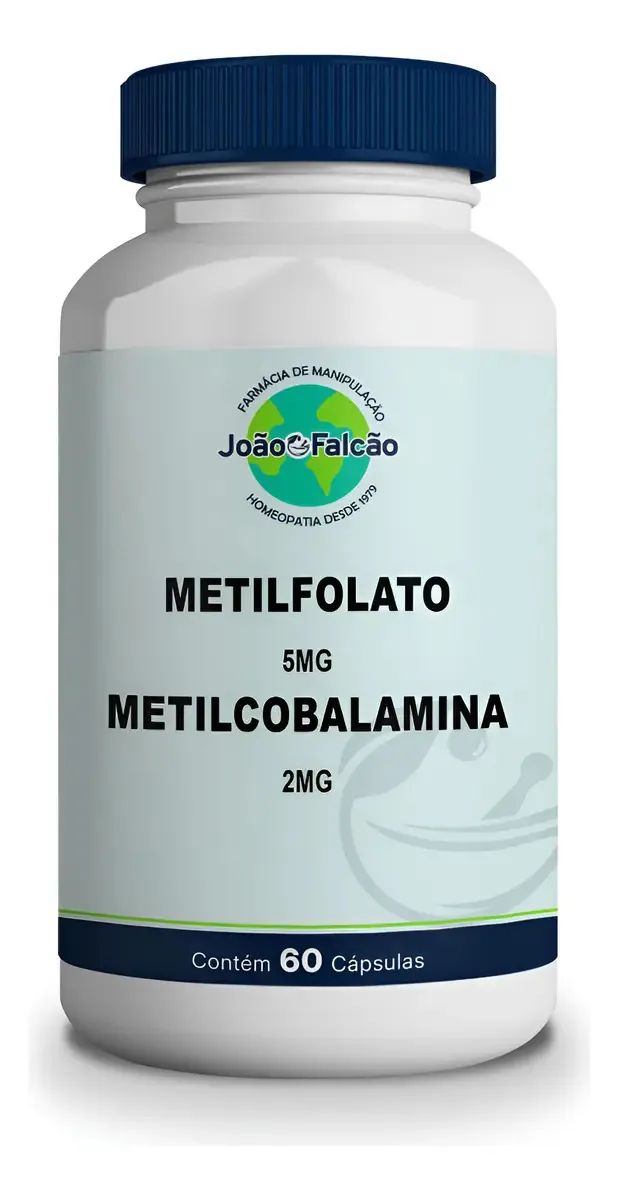 Farmácia João Falcão Metilfolato 5mg Metilcobalamina 2mg 60 Cápsulas Vegano
