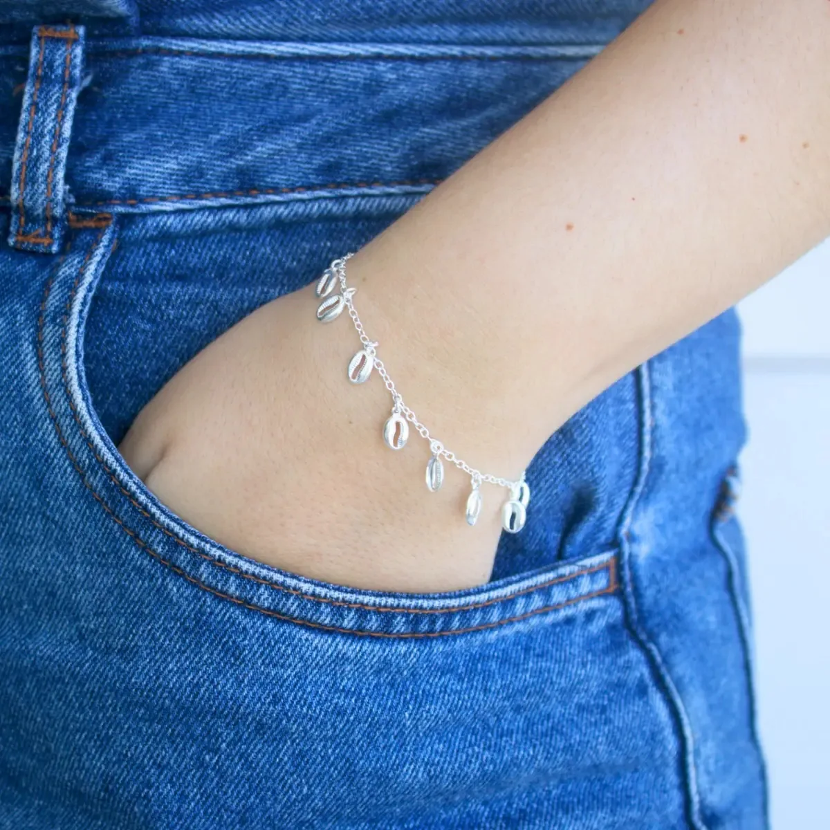 Pulseira Concha Em Prata 925