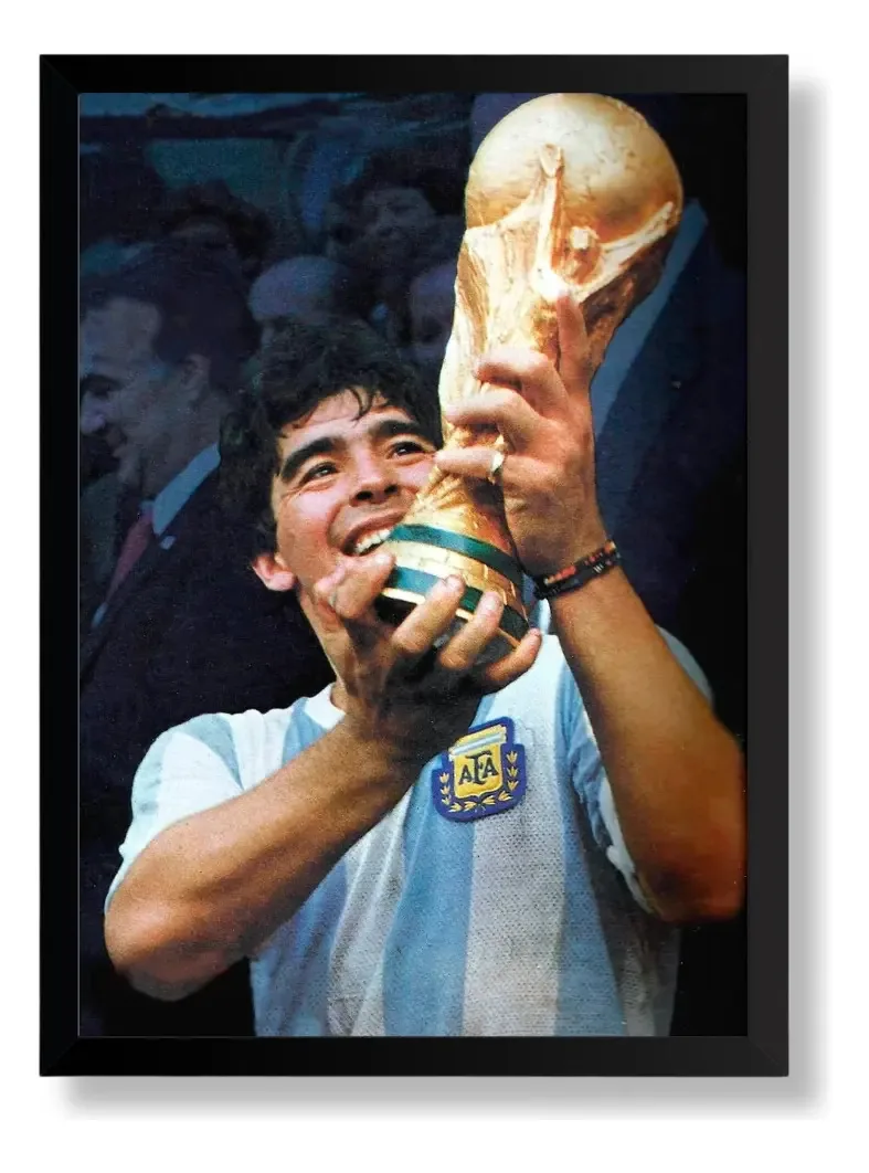 Pôster Quadro Maradona Moldura 29.7x42cm #9