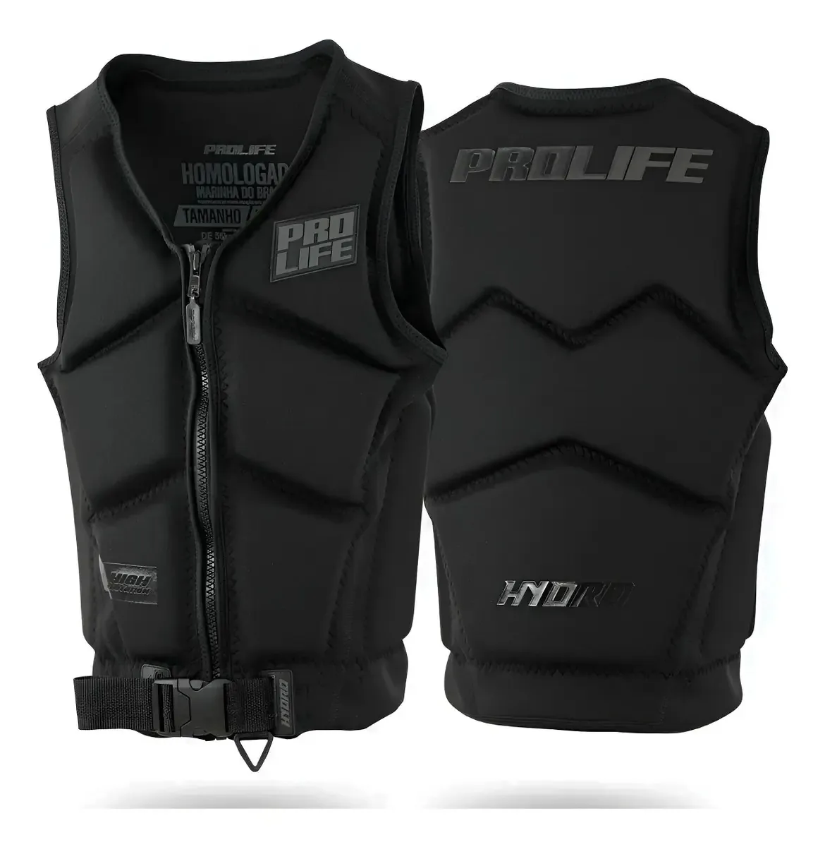 Colete Nylon Jet Ski Homologado Melhor Impacto Hydro Cor Black Tamanho G2