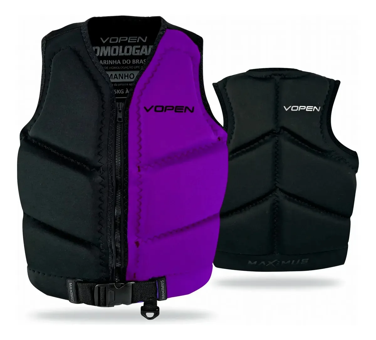 Colete Salva Vidas Neoprene Jet Ski Homologado Maximos Vopen Cor Lilás Tamanho G2
