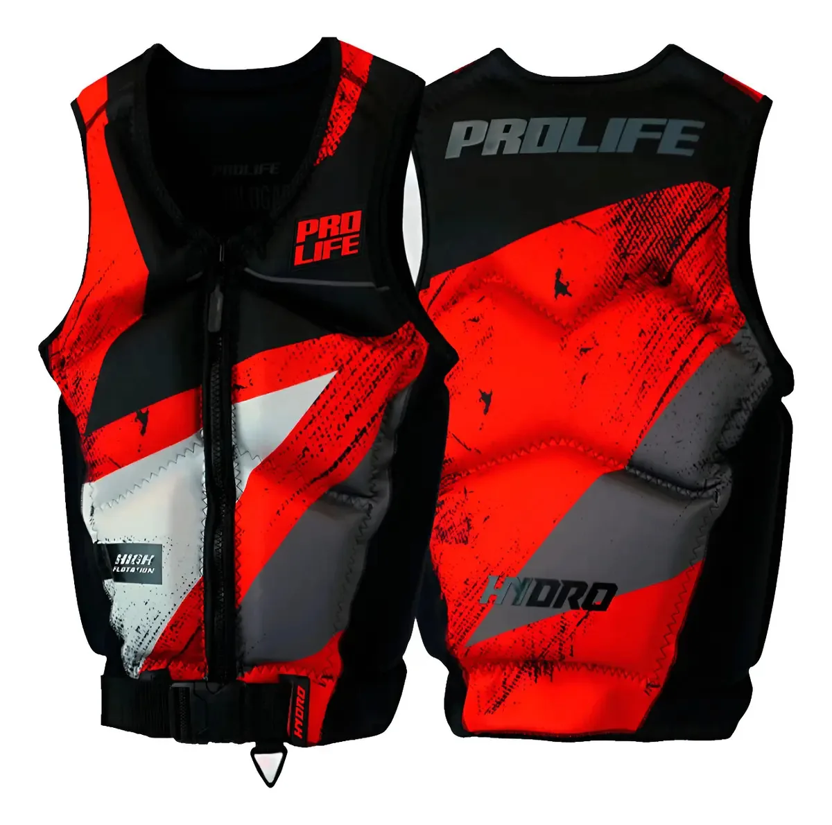 Colete Nylon Jet Ski Homologado Melhor Impacto Hydro Cor Red Line Tamanho G2