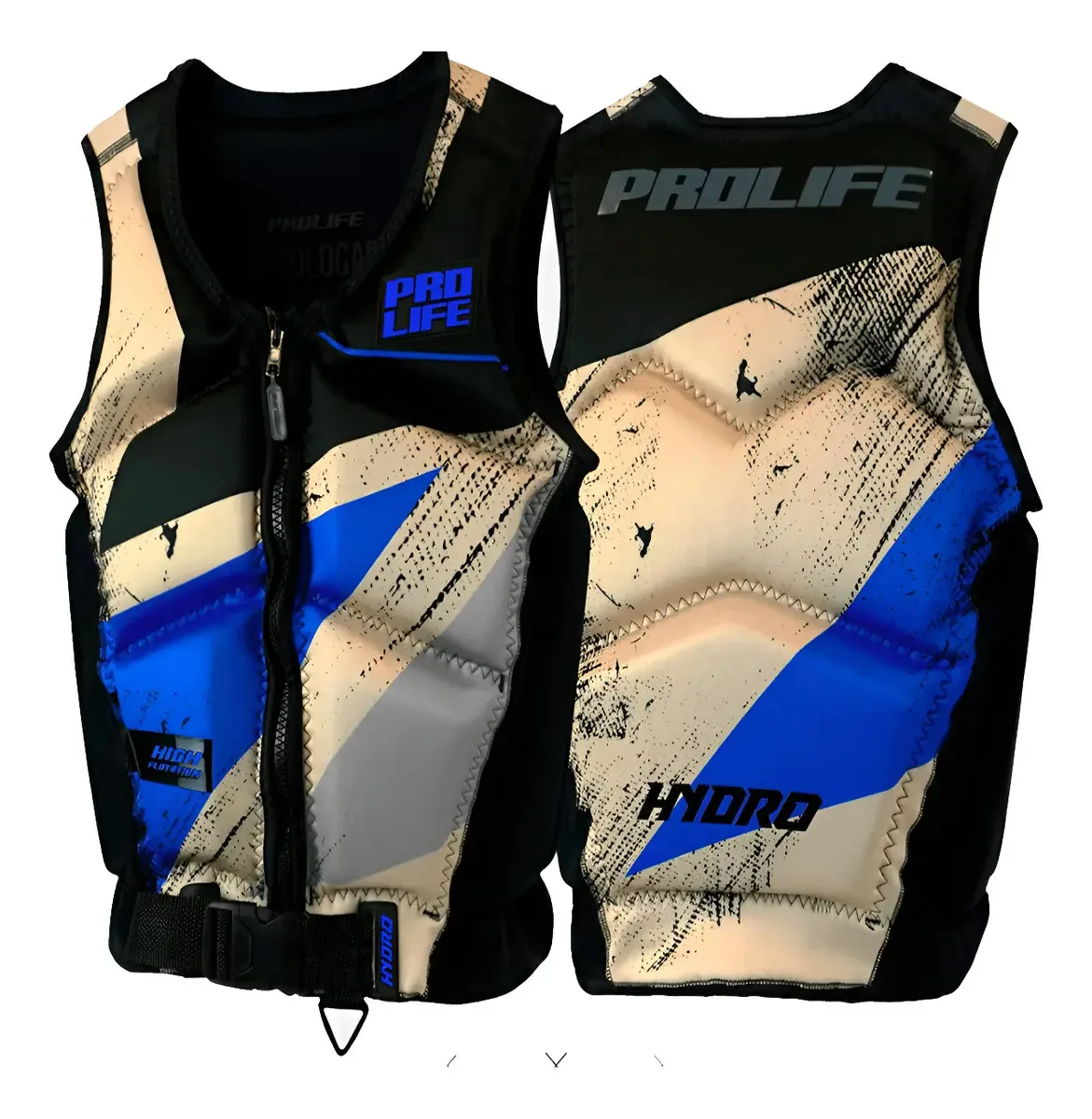 Colete Nylon Jet Ski Homologado Melhor Impacto Hydro Cor Sand Blue Tamanho M