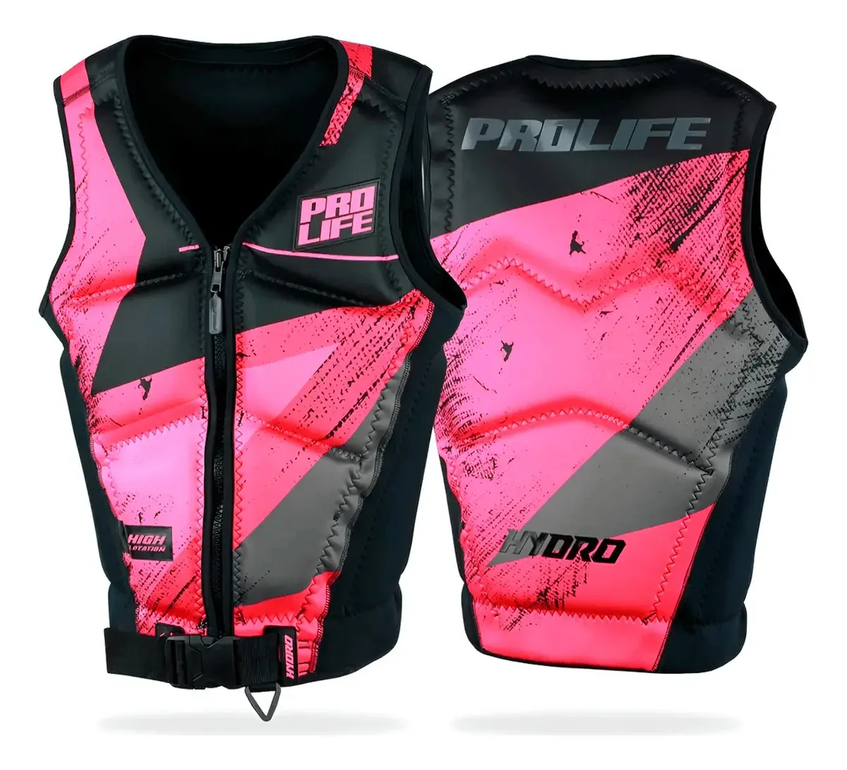 Colete Nylon Jet Ski Homologado Melhor Impacto Hydro Cor Rosa-chiclete Tamanho P