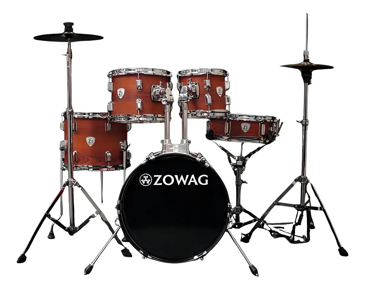 Bateria Zowag Z1 Completa Bumbo 16 C/ Ferragens Dark Wood