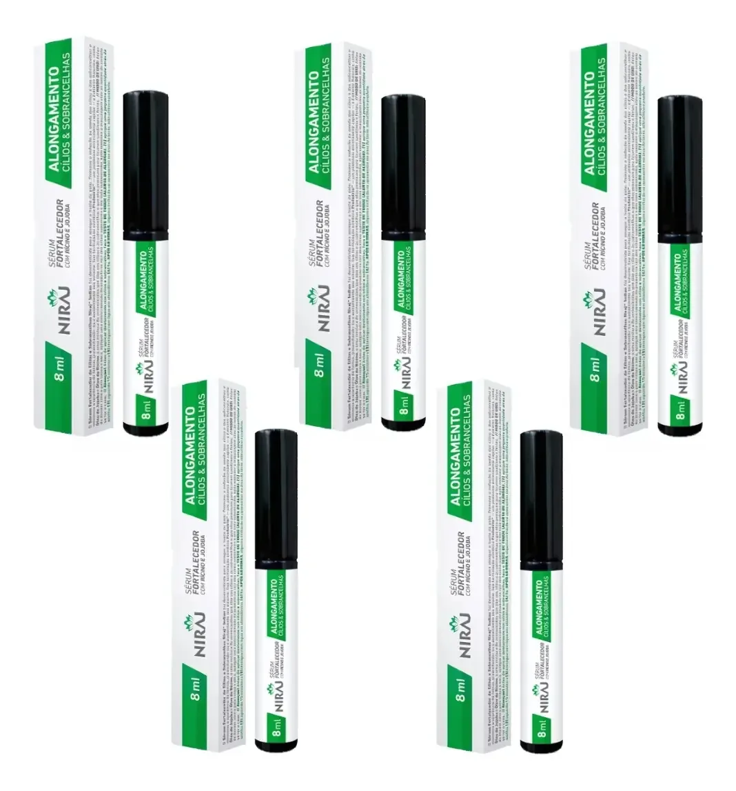 Kit 5 Séruns Alongamento Cílios E Sobrancelhas 8ml - Niraj