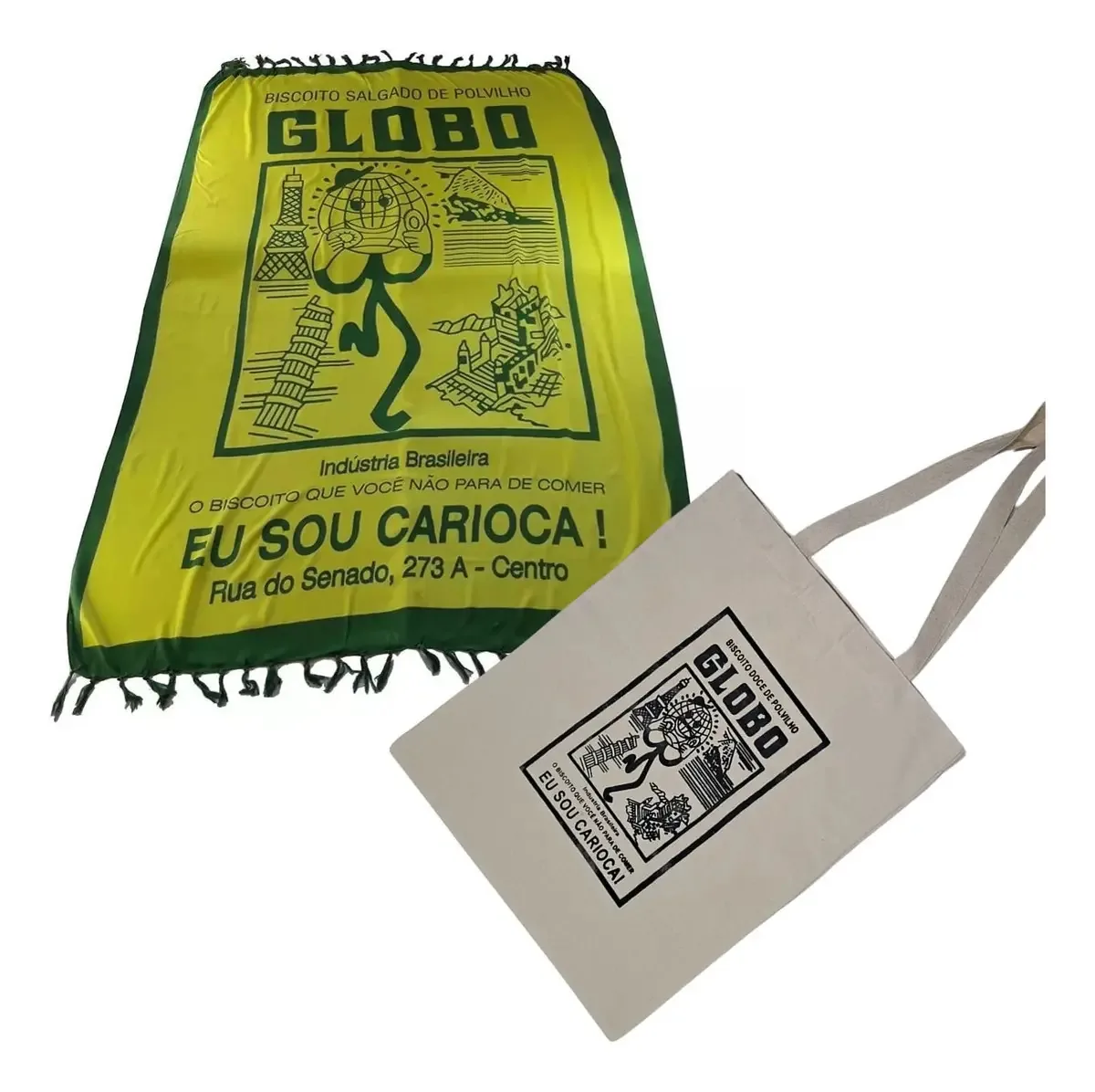 Canga De Praia Bali Blue + Ecobag Estampa Biscoito Globo Cor Verde Tamanho 175x115