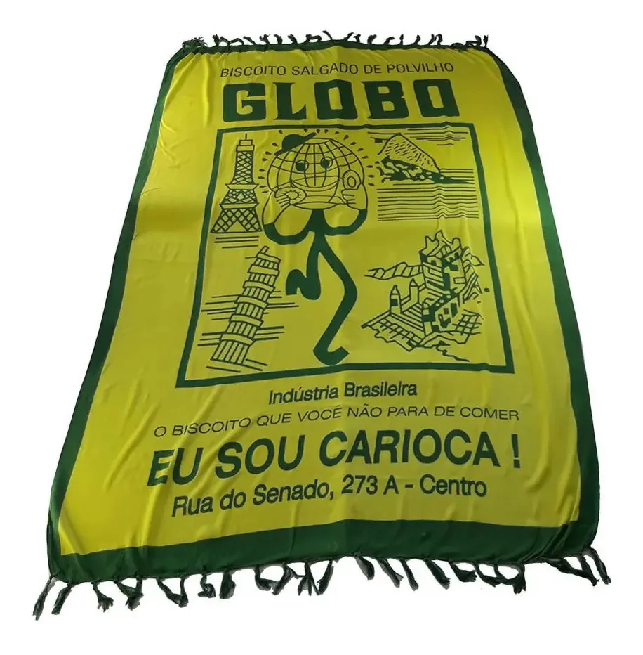 Canga De Praia Estampa Biscoito Globo Verde Ou Vermelha Tamanho M
