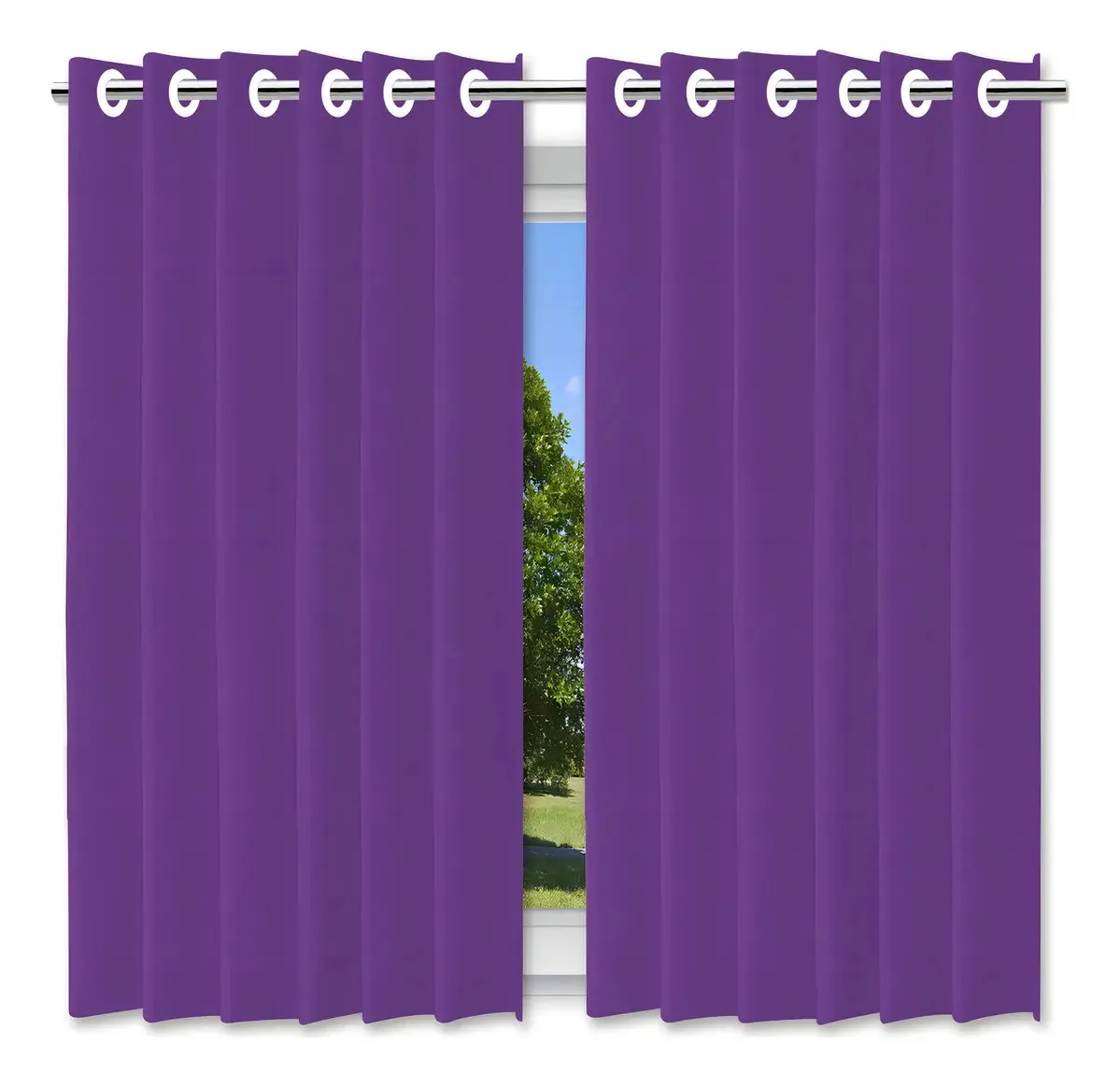 Cortina Blackout Lilás Com Ilhós - 280x180cm