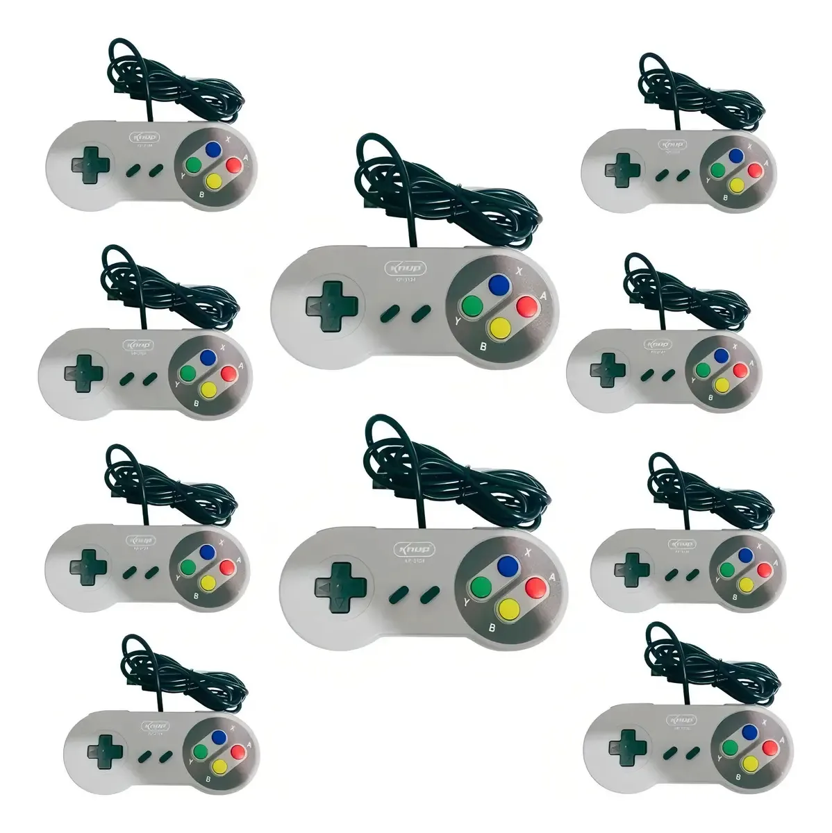 10 Controles Joystick Conexão Usb Para Computador E Notebook Cor Cinza