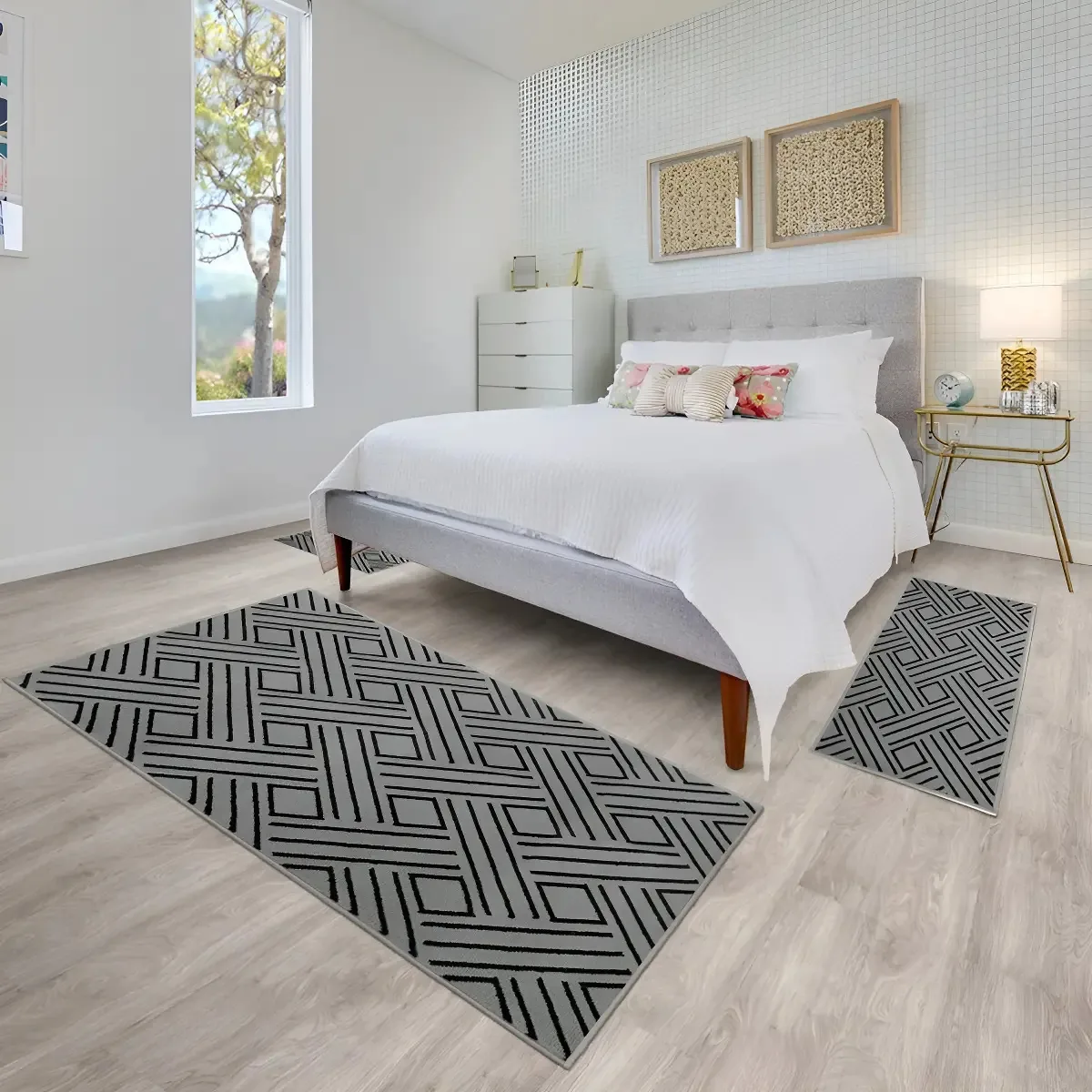 Tapete 50x100cm Adana Tapetes São Carlos Geométrico Diwt