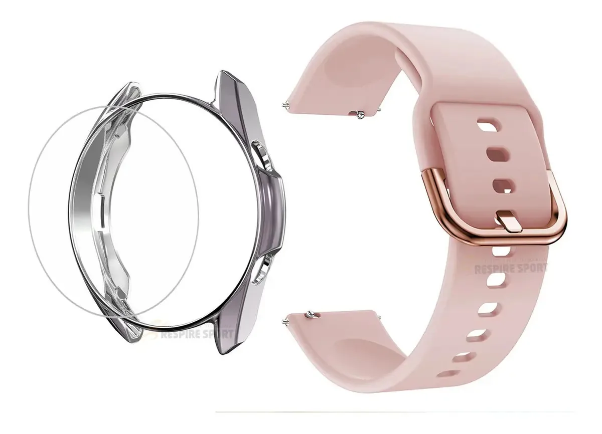 Pulseira Para Galaxy Watch 3 41mm + Pelicula E Capa Proteção Cor Rosa