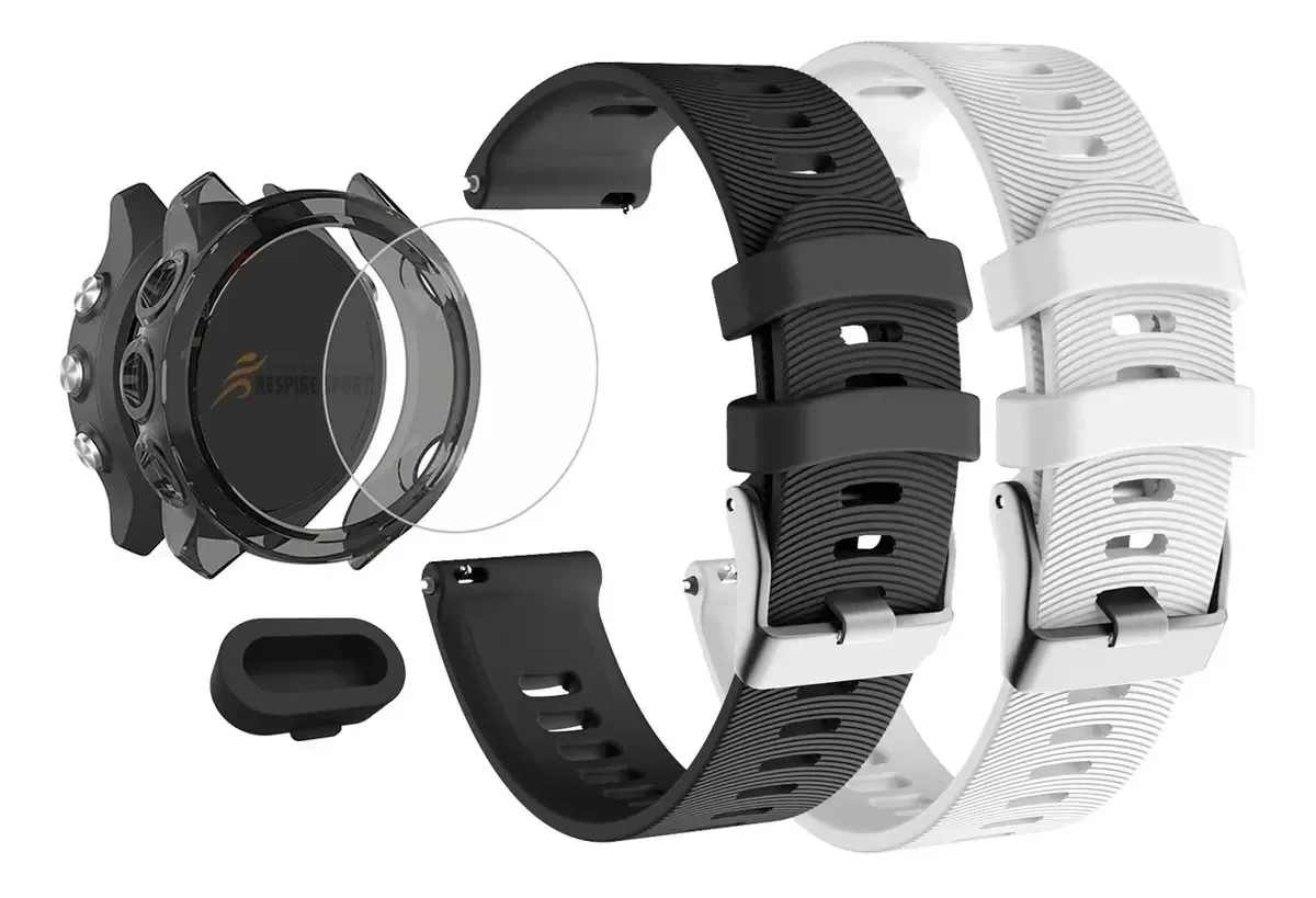 Kit Pulseiras Silicone Garmin Forerunner 245 + Capa + Película