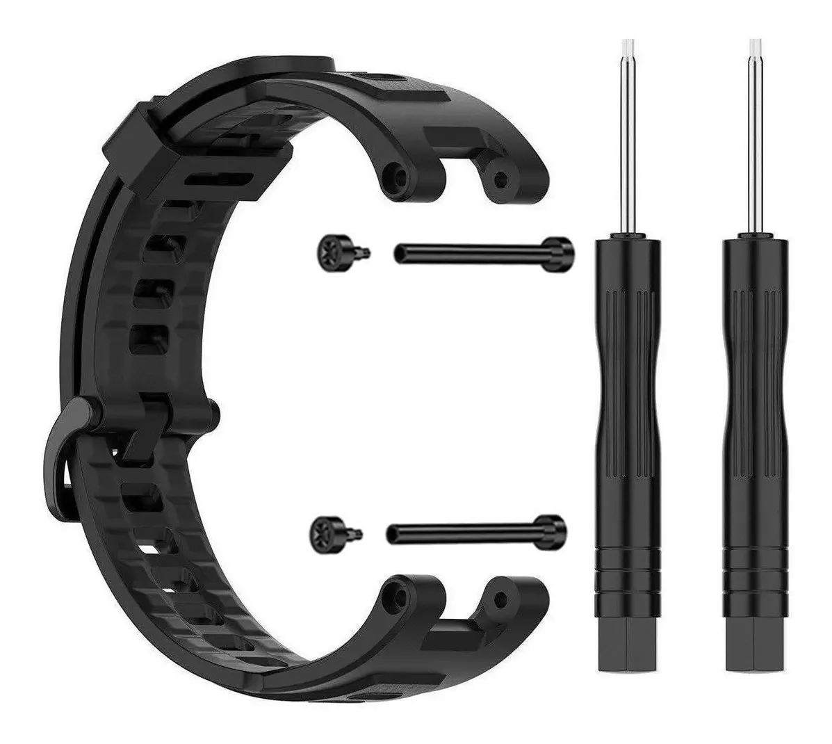 Kit Pulseira Para Amazfit T Rex Pro + Chaves E Parafusos Cor Preta