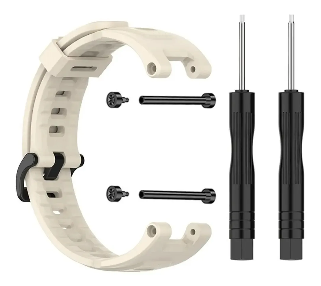 Kit Pulseira Para Amazfit T Rex Pro + Chaves E Parafusos Cor Bege