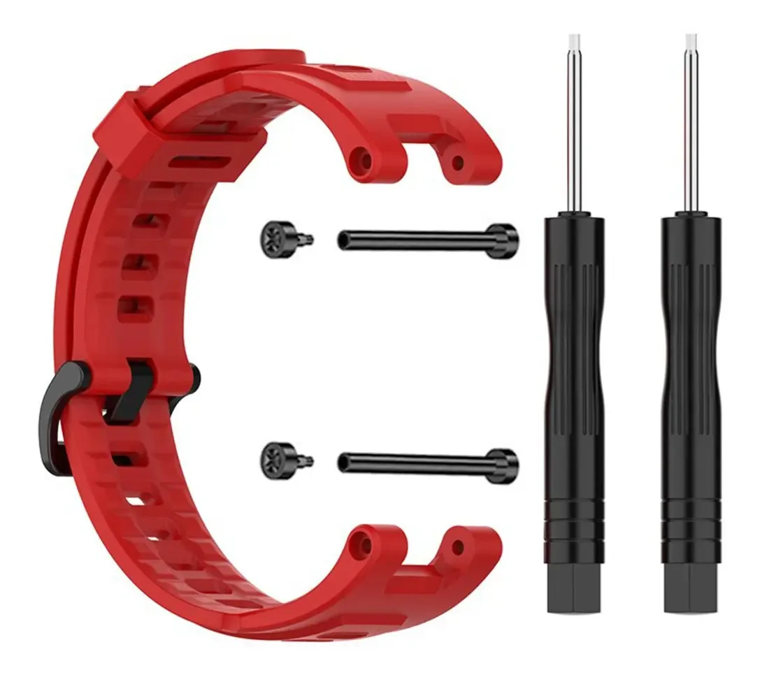 Kit Pulseira Para Amazfit T Rex Pro + Chaves E Parafusos Cor Vermelho