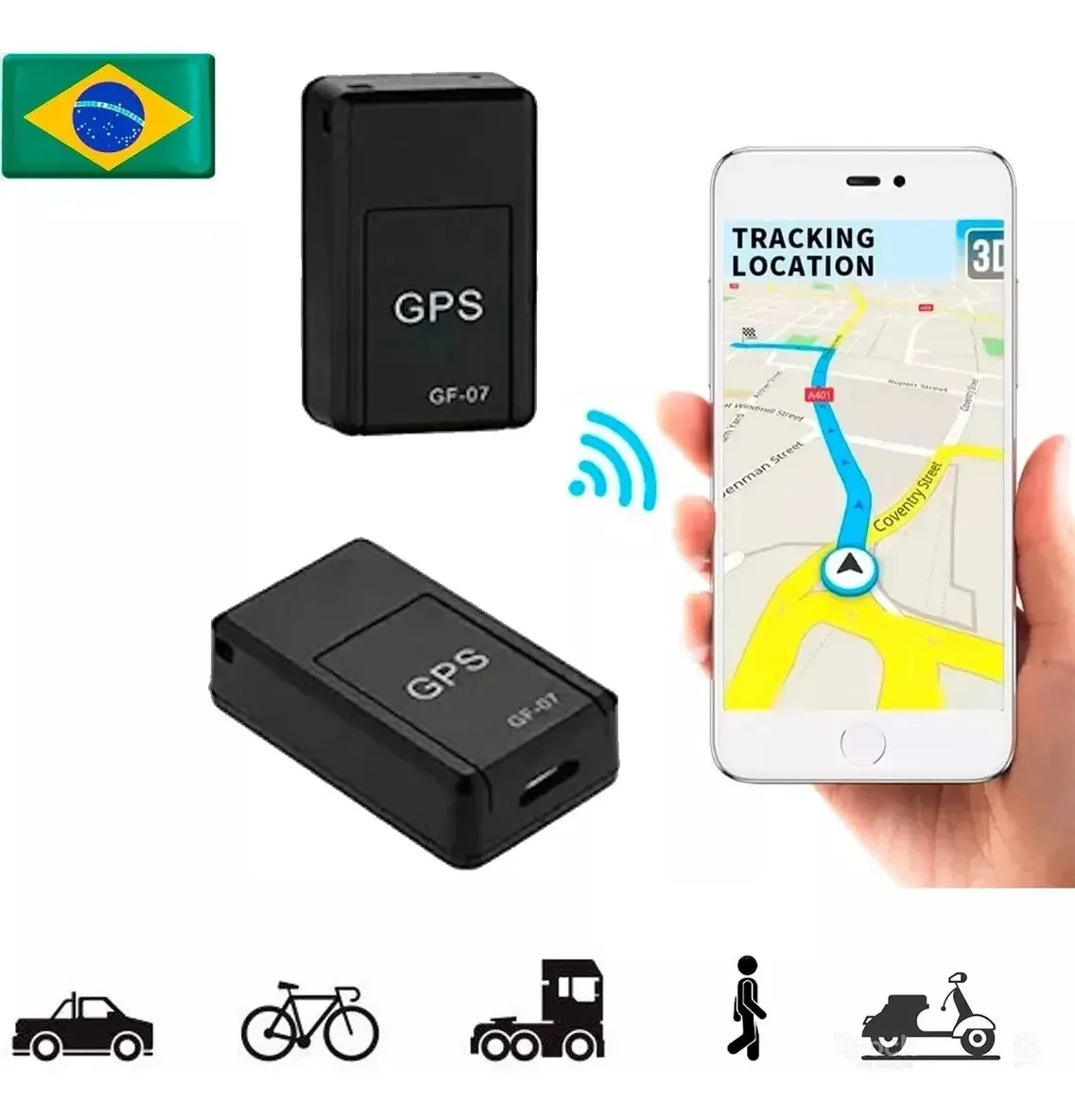 Gps Gf07 Mini Rastreador Veicular, Moto Bike Carro E Filhos
