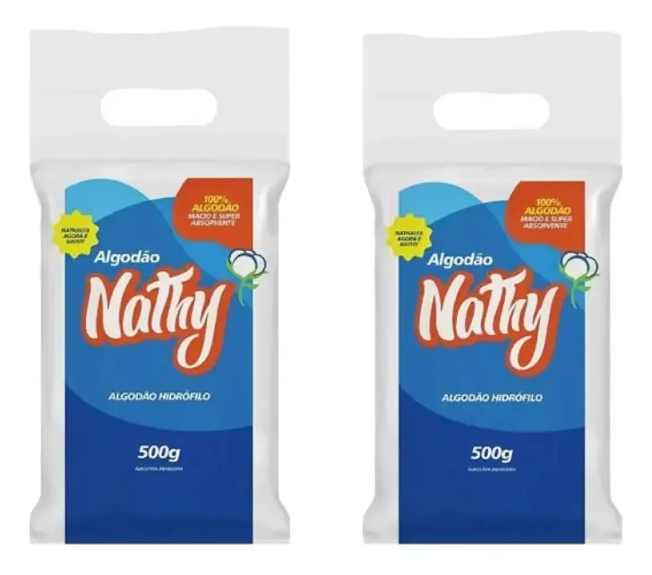 Algodão Hidrófilo 500gr Nathy - 2 Rolo