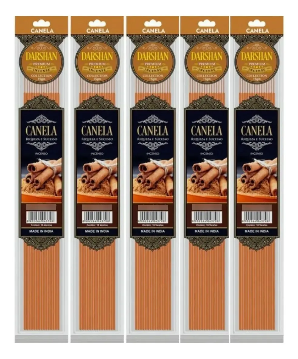 Incenso Premium Canela Darshan 5 Sk Fechamento Zip 50v