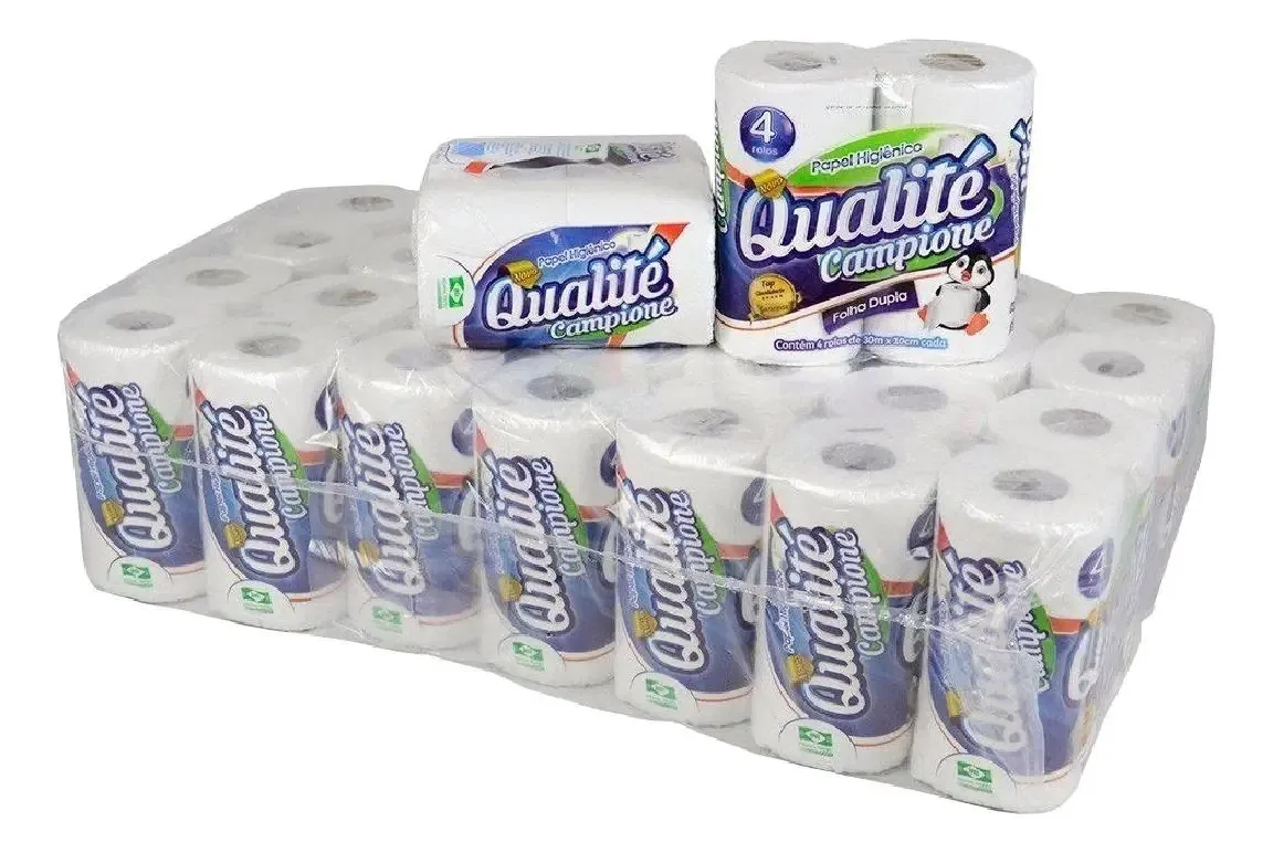 Papel higiênico Qualite Campione folha dupla de 1 un