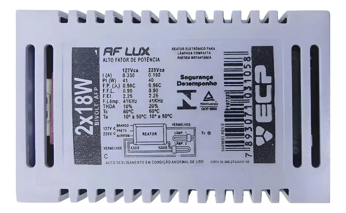 Reator Eletrônico 2x18w 4p - Ecp F107323