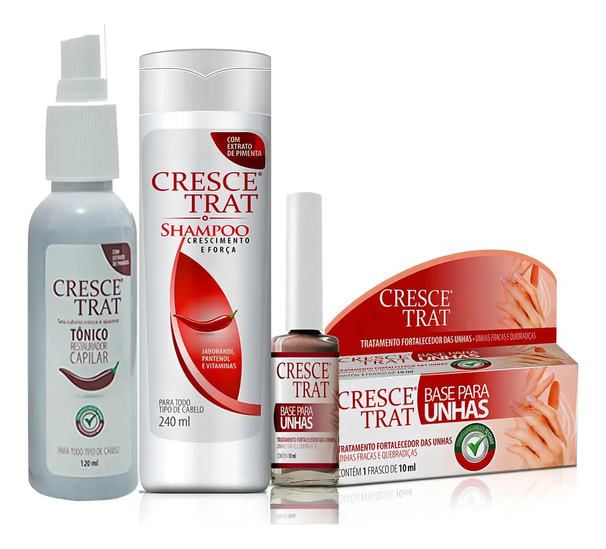 Crescetrat Tônico, Shampoo E Base Para Unhas Antiqueda/força