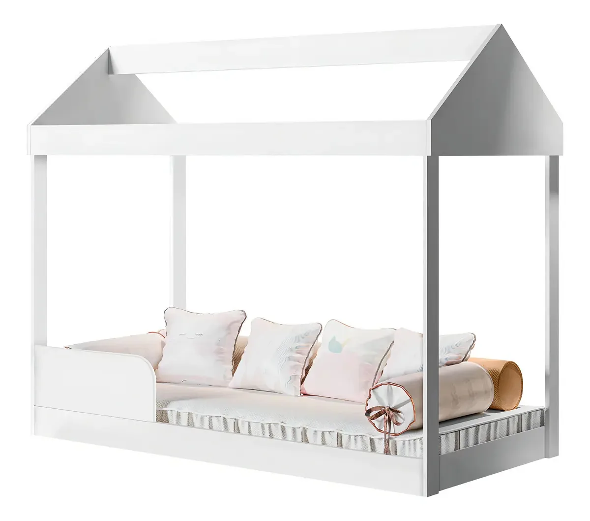 Cama Berço Mini Infantil Castelo Casinha Criança Montessoriana Criança Para Quarto Do Bebê Branco