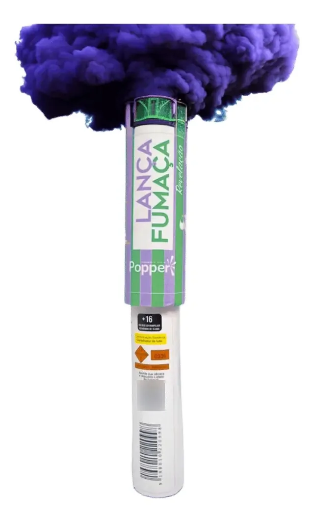 Fumaça Chá Revelação Lança Fumaça 38mm Popper Consulte Cor Cor Lilás