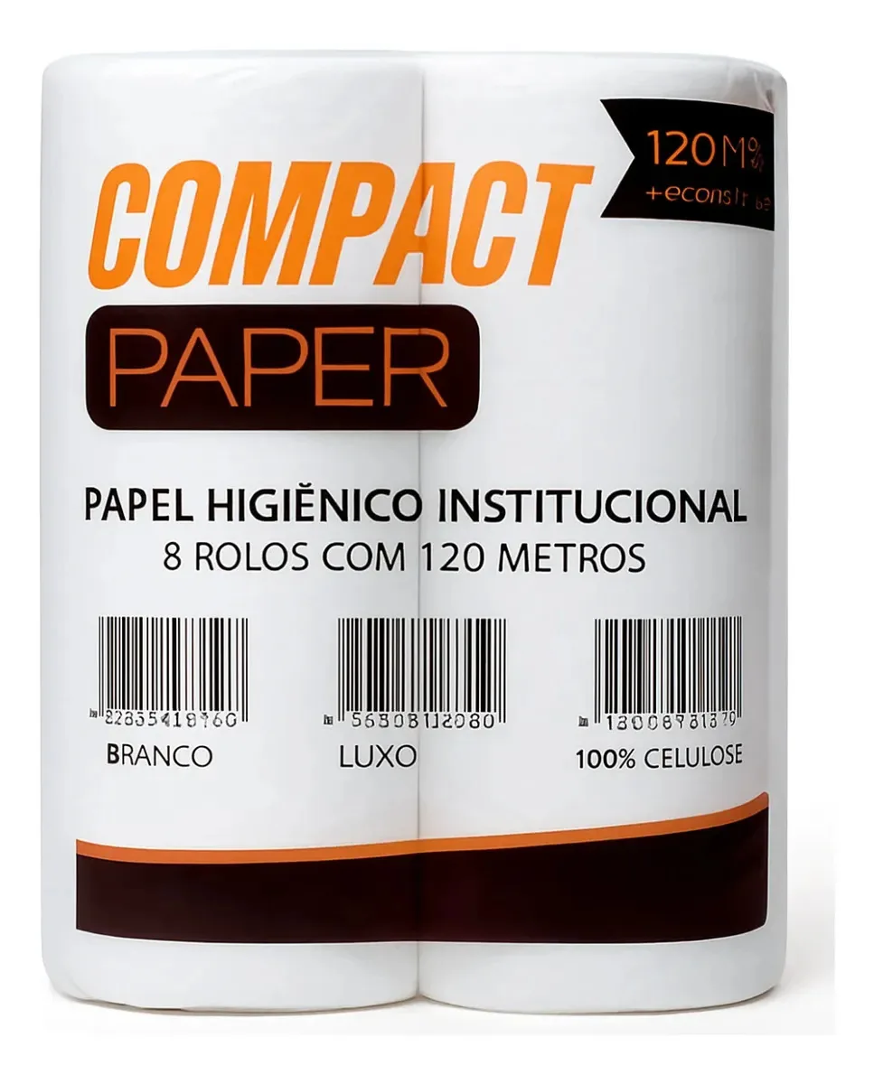 Papel Higiênico Compact Rolão Folha Simples 100% Celulose