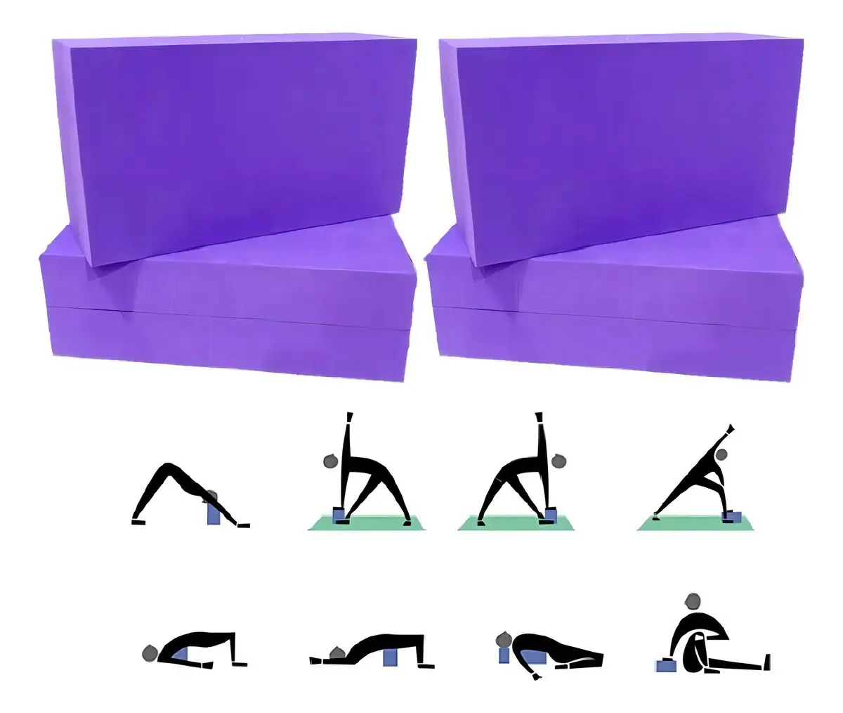 Bloco De Yoga Em Eva Ginastica Pilates Com 4 Unidades Lilás