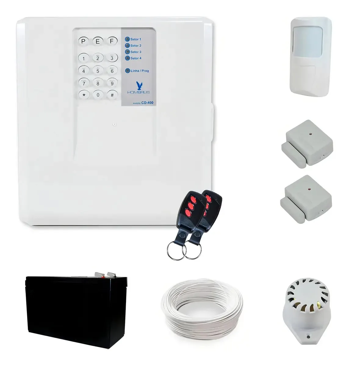 Kit Alarme Residencial 3 Sensores Sem Fio Programado Bateria