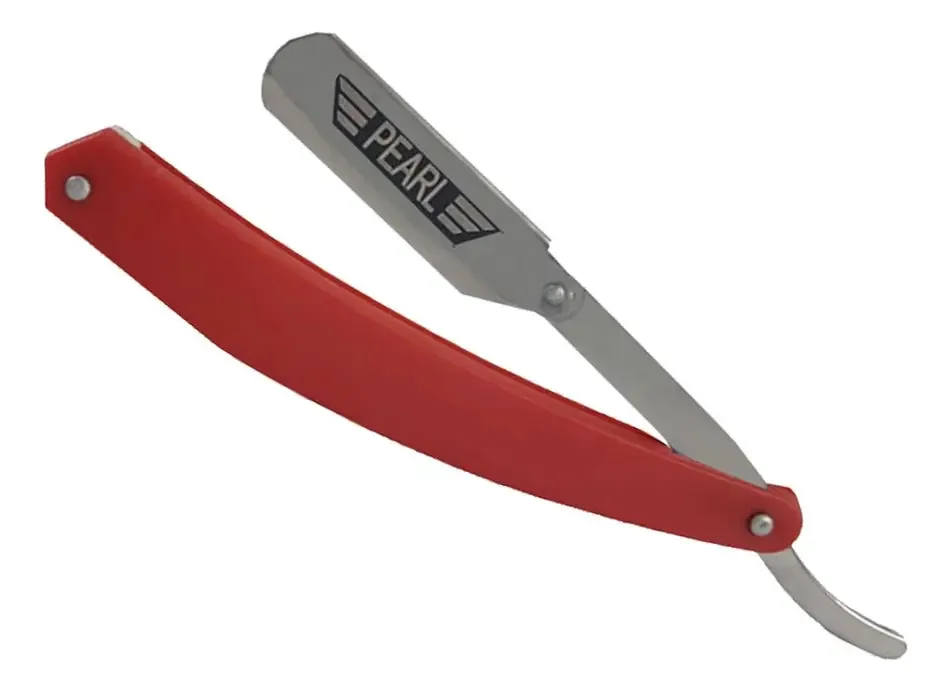Navalha Navalhete Barba Barbeiro Acabamento Profissional Cor Vermelho