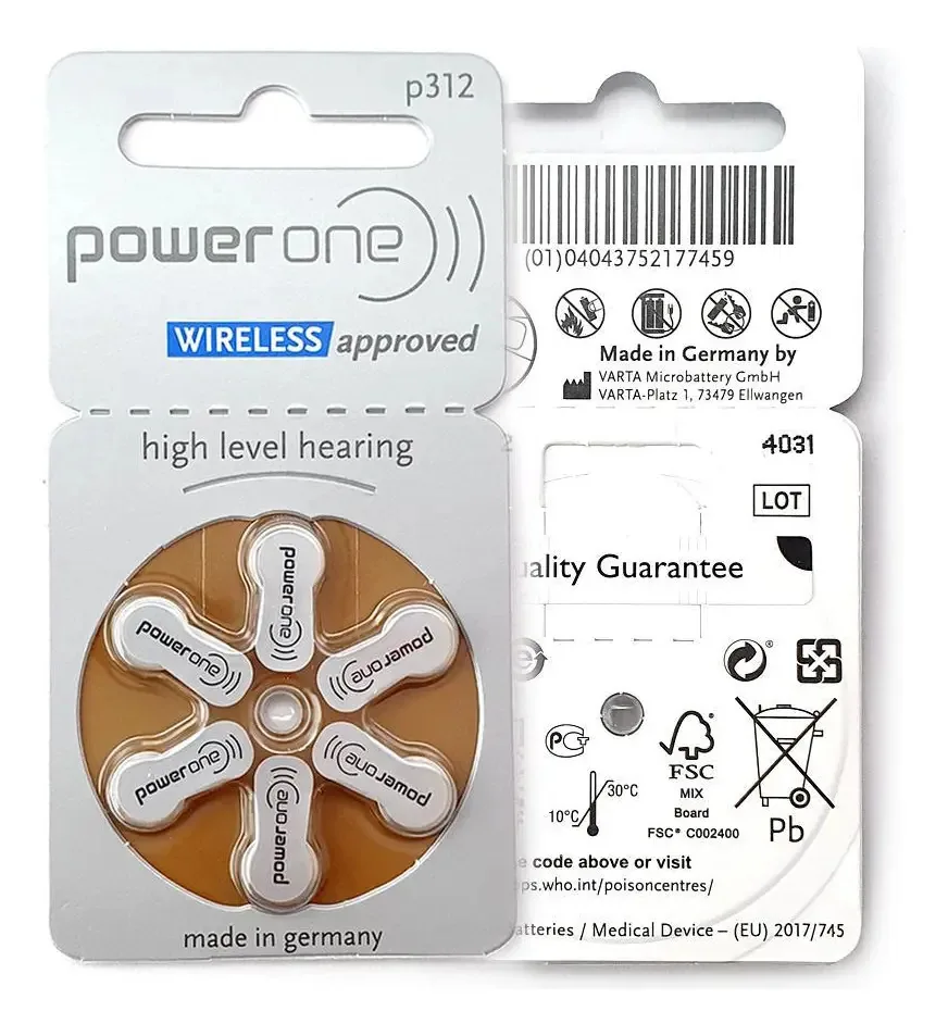 Kit 120 Baterias Pilhas Aparelho Auditivo Power 312 Marrom