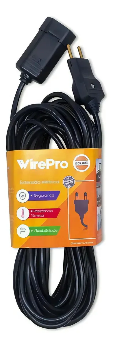 Extensão Elétrica Sulbel WirePro 10m 220V 10A 1 Tomada Preto