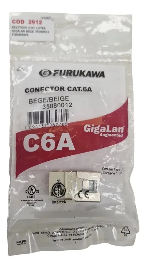 Conector Keystone Cat6a Bege Gigalan Furukawa