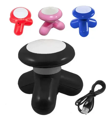 Mini Massageador Elétrico Corporal Para Pescoço Costas Pés Cor Vermelho