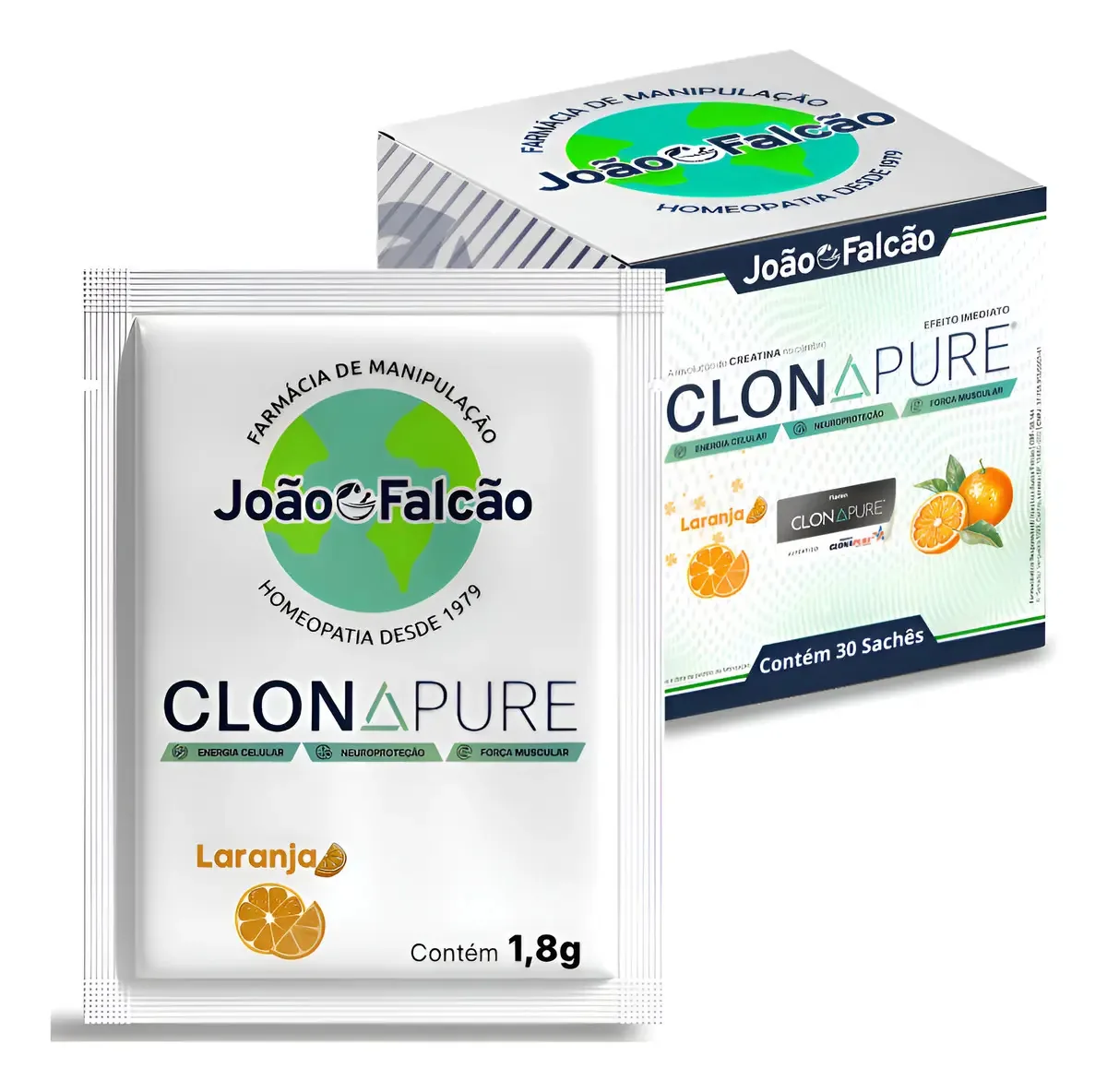 Creatina Clonapure 1,8g Laranja Vegano Sem Glúten Farmácia João Falcão