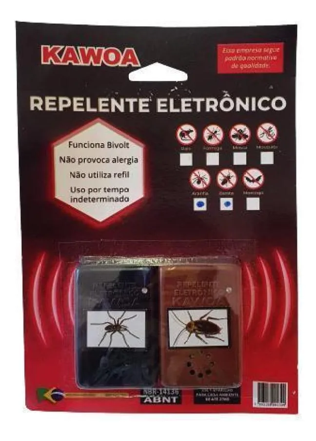 Kit Com 2 Repelentes Eletrônicos De Aranha E Barata - Kawoa