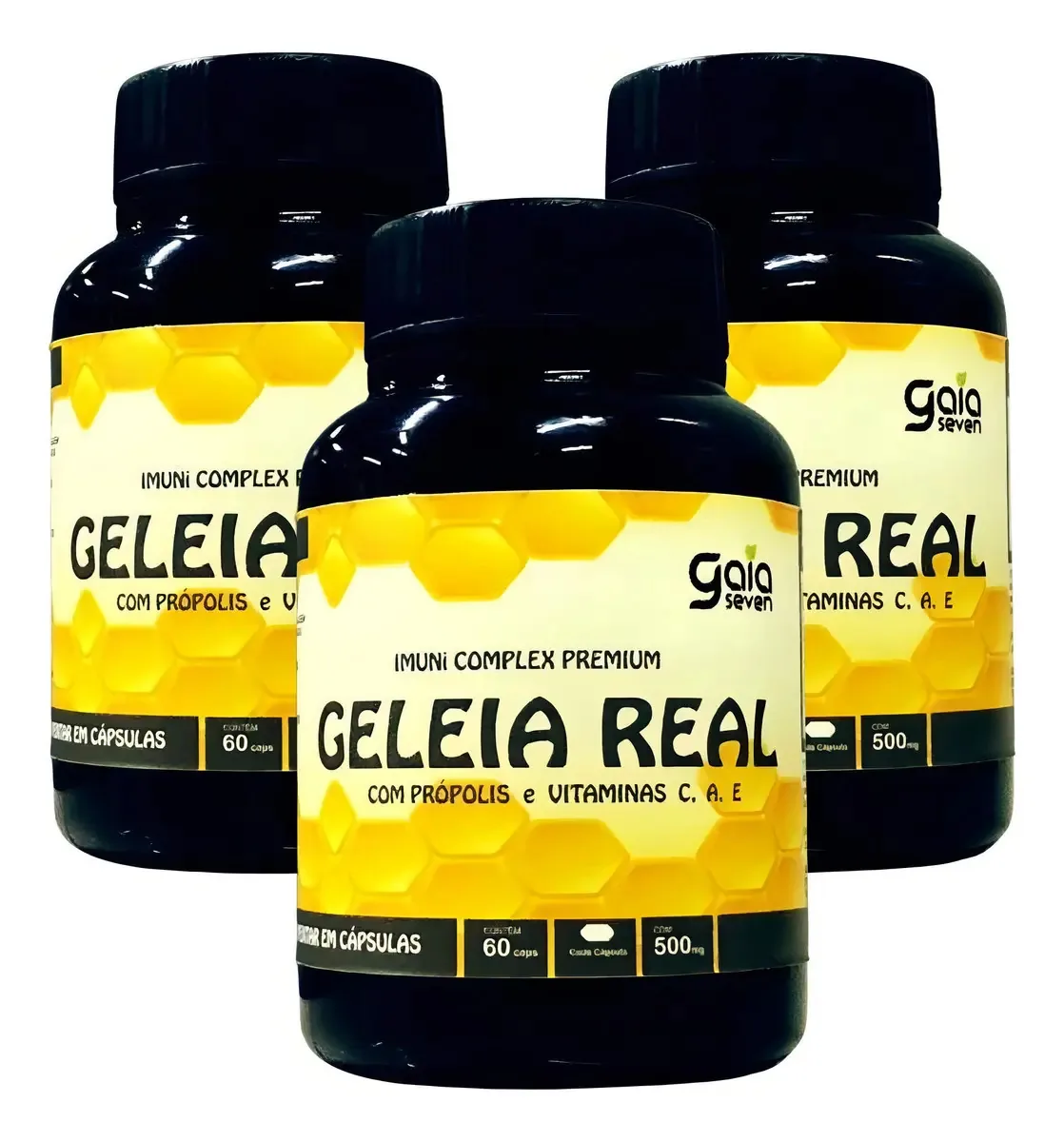 Geleia Real Liofilizada Própolis E Vitaminas 3 Potes 180caps