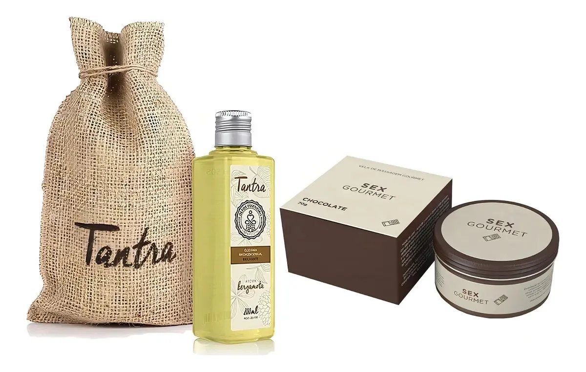 Óleo De Massagem Tantrica E Vela De Massagem Sabor Chocolate