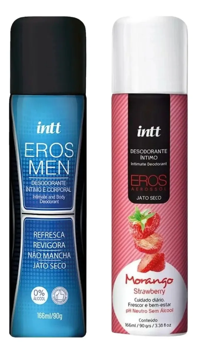 Desodorantes Íntimo Corporal Refrascante Men E Morango Kit
