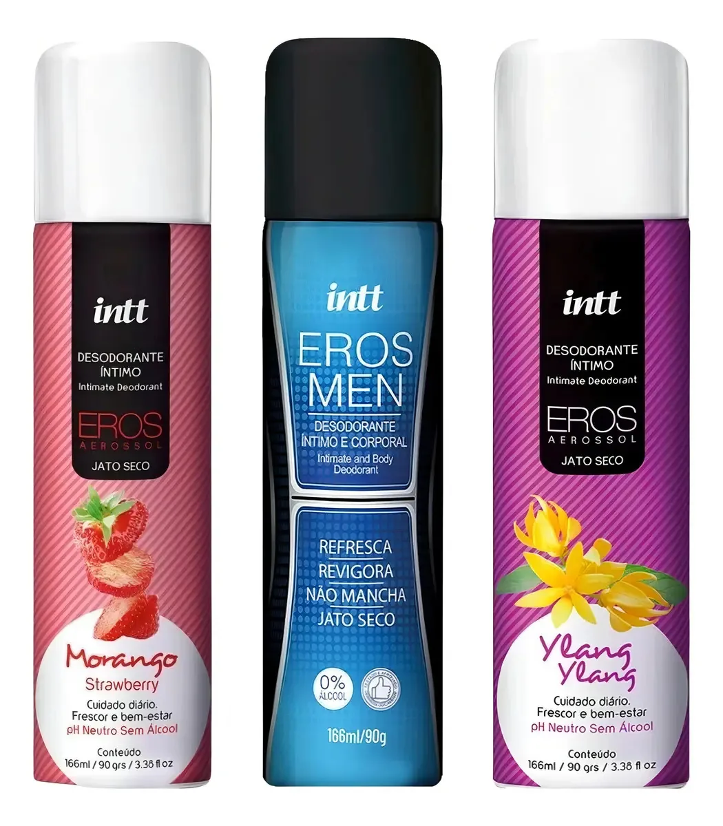 3 Desodorantes Íntimo Corporal Refrescante Anti Tranpirante