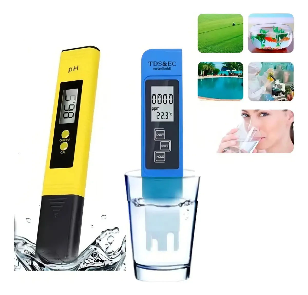 Kit Medidor De Ph Digital Tds Condutivimetro Ec Hidroponia