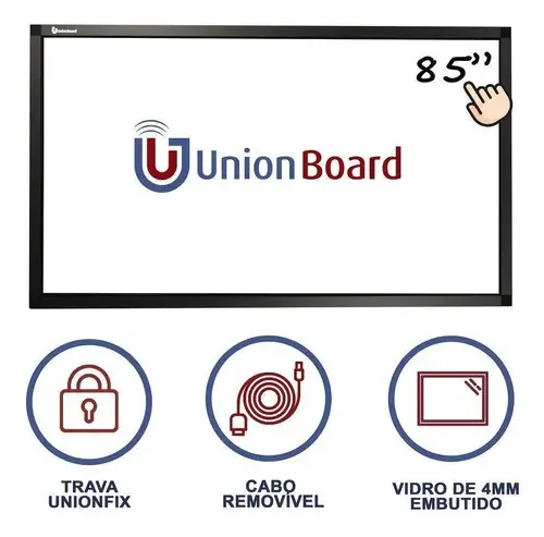 Moldura Interativa Touchscreen Unionboard 85 Polegadas Multitoque