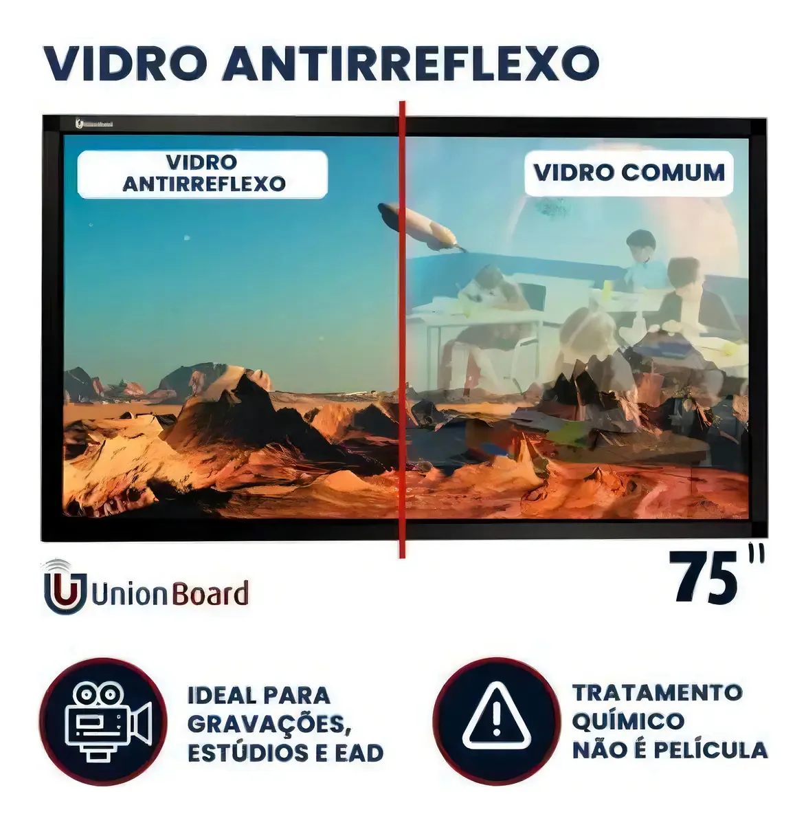 Moldura/lousa Interativa Touch Antireflexo Unionboard 75