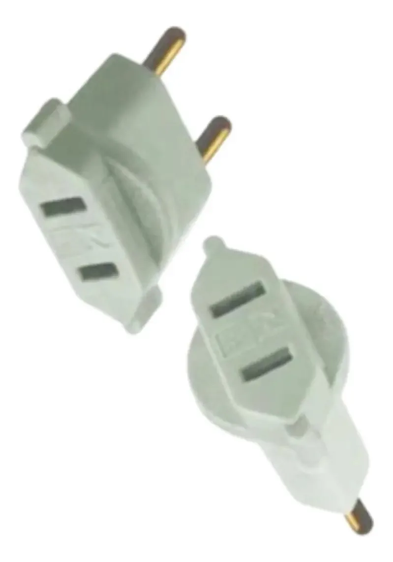 Adaptador Elétrico Plug Chato Branco 10a / 250v Bivolt